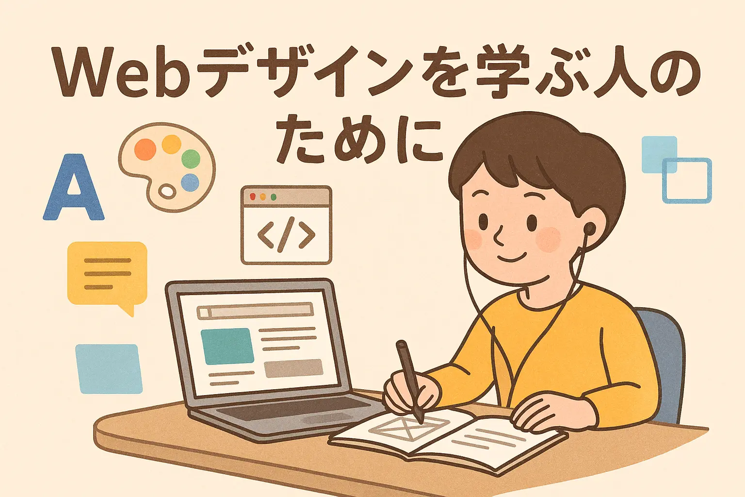 Web デザインを学ぶ人のためにのイメージイラスト